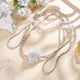 thumbnail image 4 of Cuerda de lazo para boda de 1,75 yardas, con acento de clavel de oro blanco, cordón de boda con gasa y flor de perla de plástico, cordón de macramé de poliéster, ramilletes de muñeca, 4 of 5