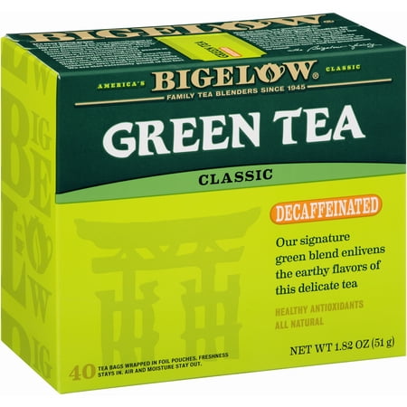(4 Boxes) Bigelow Tea Decaf Green Tea, 40 Ct (Best Decaf Tea Reviews)