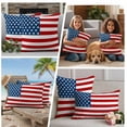 thumbnail image 4 of 2 Pack Outdoor Waterproof Throw Pillows, USA Flag Independence Day Decorative Square Pillow Case Patio Pillows for Chair Couch Sofa 16x16in, 4 of 9