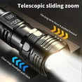 thumbnail image 4 of LED Telescopic Focusing Flashlight | Adjustable Beam | Digital Power Display | Built-in Rechargeable Battery | Strong/Weak Light Modes | ABS Body | USB Type C Fast Charging | 1 Pack | 16.7×4cm, 4 of 6
