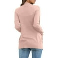 thumbnail image 4 of Womens Oversized Cardigans Ndbuld Fashion Women's Casual Long Sleeve Solid Pocket Ladies Blouse Coat Outwear Jacket Gift for Girls Pink 2XL, 4 of 7