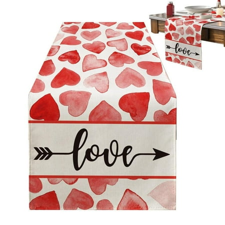 

Tohuu Love Red Heart Table Runner Sweet Heart Valentines Day Decorations Seasonal Anniversary Wedding Holiday Kitchen Dining Table Decoration for Indoor Outdoor Home Party Decor well-liked