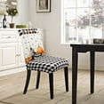thumbnail image 2 of Halloween Chair Covers Set of 6, Fall Pumpkin Black/White Buffalo Plaid Chairs Slipcover for Dining Room, Removable Washable Breathable Cover in The Kitchen Restaurant Holiday Decor, 2 of 7