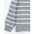 thumbnail image 4 of Womens Pullover Sweaters Zip Down Casual Loose Sweaters Stripe Print Warm Sweaters Shermie, 4 of 5