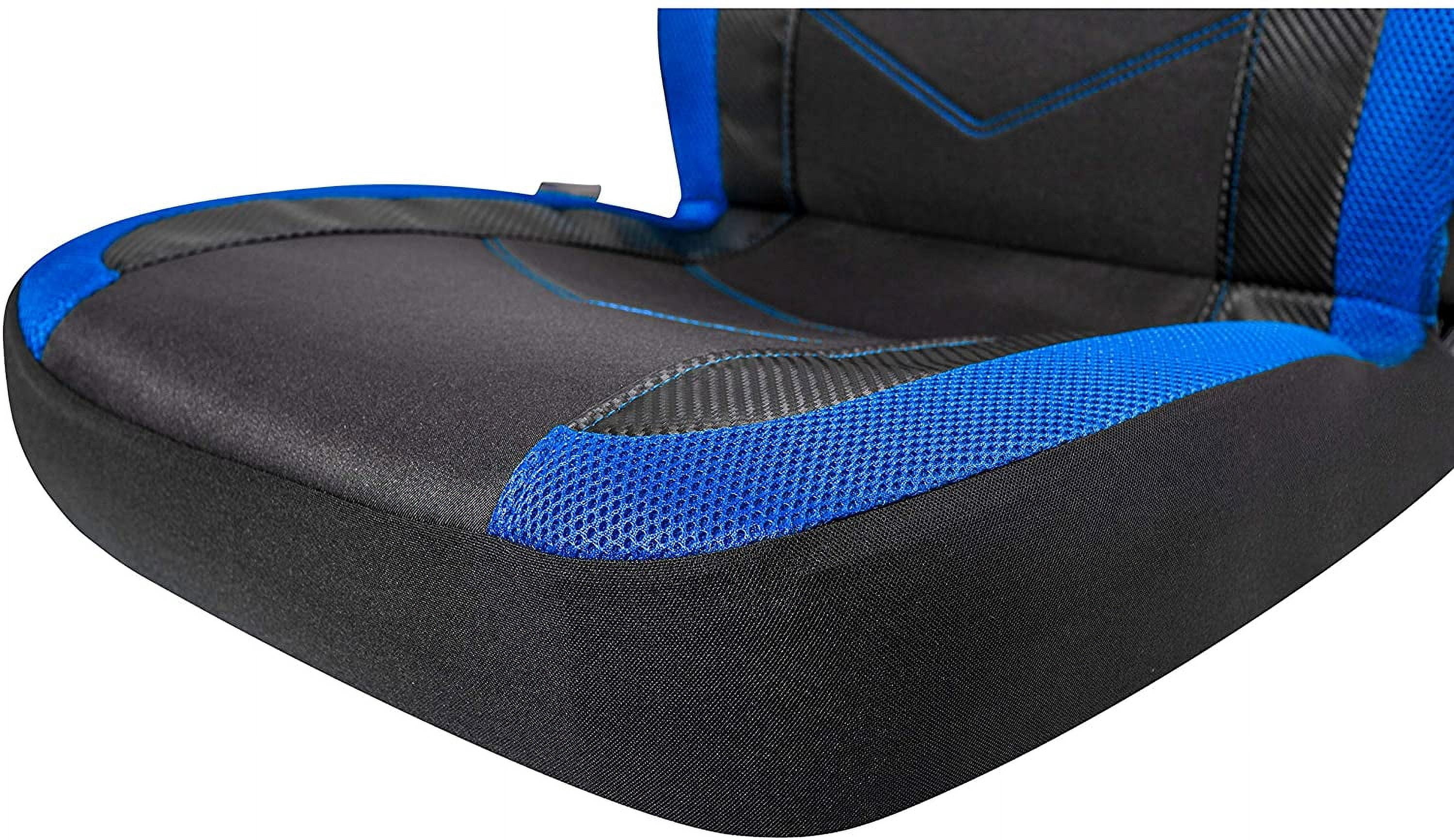 PIC AUTO High Back Car Seat Covers - Sports Carbon Fiber Mesh Design, Universal Fit, Airbag Compatible (Blue)