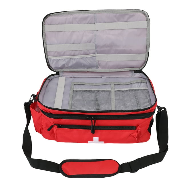 First Responder Bag, Water Proof Lining Nylon Medication Travel Carrying Bag Sturdy for Home