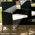 thumbnail image 6 of Gasee 4PCS Patio Rattan Conversation Furniture Set Outdoor Brown/Beige Cushion, 6 of 6