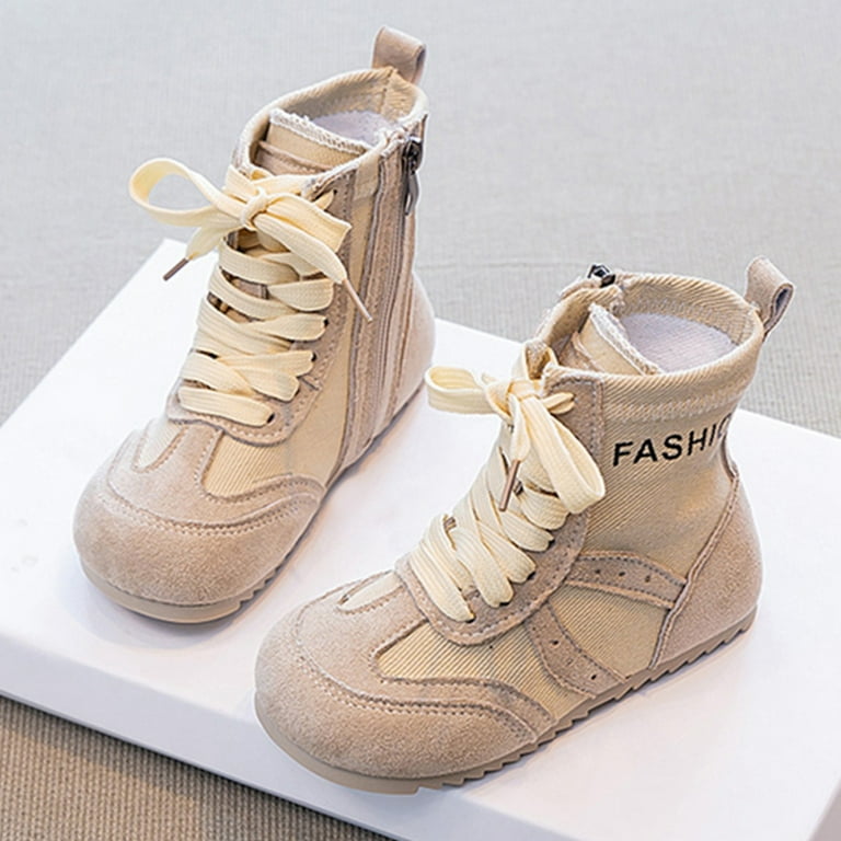 gcong Girls Ankle Boots Lightweight Non-slip desert Boots Military