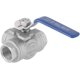 thumbnail image 5 of Válvula de bola de hilo femenino DN20 de 3/4 "válvula de bola tipo T de puerto completo de 3 vías de acero inoxidable para control de regulación de vapor de agua y aceite fluido, 5 of 5