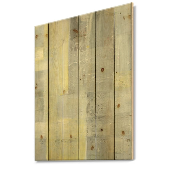 Designart 'Abstract Patchwork II' Modern & Contemporary Print on Natural Pine Wood