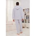 thumbnail image 2 of Vulcanodon Mens Plush Hooded Zipper Pajama Set, Soft Warm Long Sleeve Sleepwear with Pockets Fluffy Fuzzy Cozy Pjs（Light Grey+white, XL）, 2 of 4