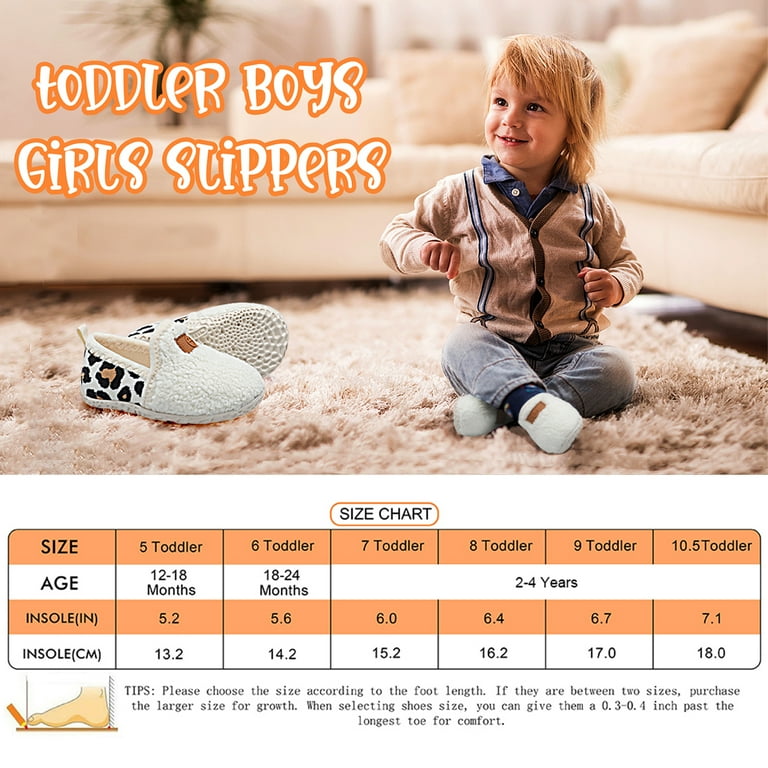 Barerun Kids Boys Girls House Slippers Indoor Home Shoes Warm