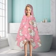 thumbnail image 6 of Pink Christmas Santa Pattern Hooded Bath Towel，50"x30" for Ages 3 To 12 Kids, Quick Dry Lightweight Soft Microfiber Hood Beach Towel Cover Up for Kids, 6 of 7