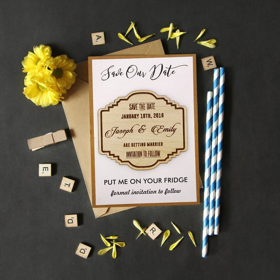 20 Rustic Wedding Save The Date Cards Favors With Envelopes Personalized Wedding Magnets Wood