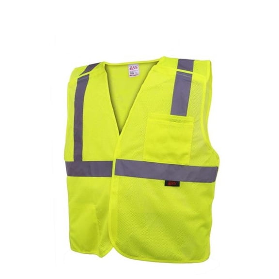 1801 Class 2 5 Point Breakaway Lime Mesh Safety Vest, Extra Large
