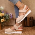 thumbnail image 4 of Women's Espadrilles Platform Wedge Sandals Comfortable Suede Closed Toe Chunky High Heels Slingback Shoes, 4 of 7