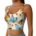 thumbnail image 2 of Daiia Butterflies Printed Women's Sports Bra, Breathable Activewear Bra with U-Back Design and Removable Pads, Comfortable and Supportive for Yoga, Workout-X-Large, 2 of 8