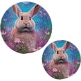 thumbnail image 7 of SKYSONIC 2Pcs Watercolor Cute Fatter Bunny Pot Holders Trivets, Flowers Easter Cotton Thread Weave Trivet Heat Resistant Mats Pot Teapot Protection Table Decorative, 7 of 7