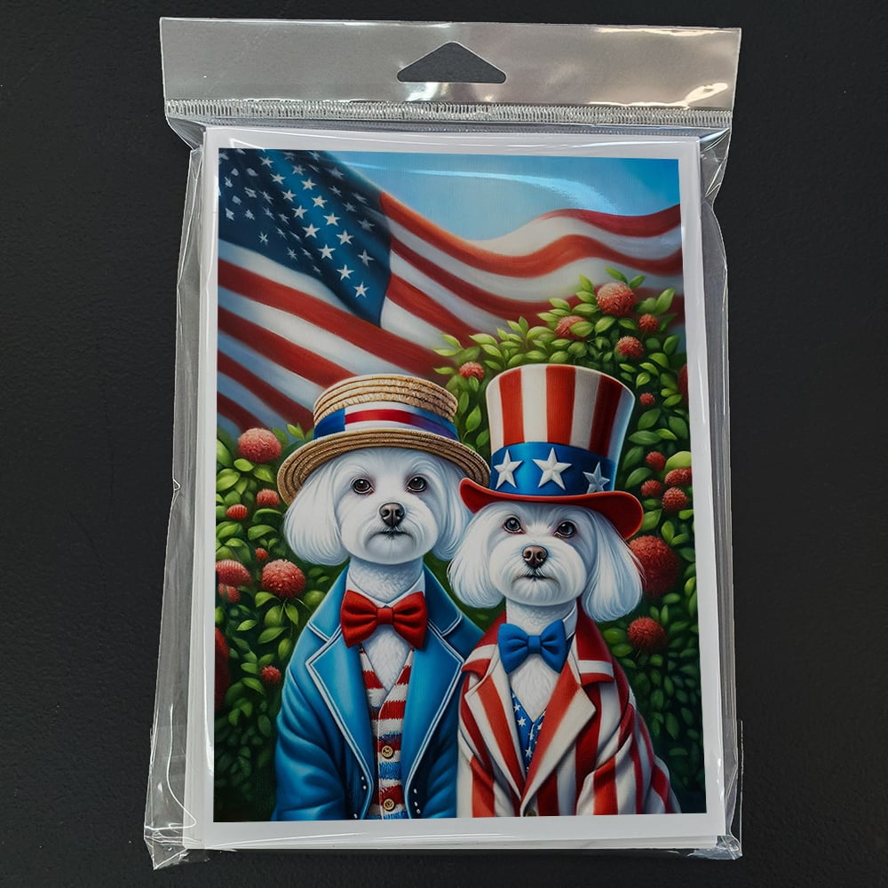 All American Maltese Greeting Cards Pack of 8 7 in x 5 in