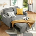 thumbnail image 4 of SEJOV Pull Out Sofa Bed 2 Seater Loveseats, Convertible Linen Sleeper Sofa Bed for Small Space with Adjsutable Backrest & Spring Support, Dark Gray, 4 of 8
