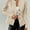 Khaki, variant on ZOELNIC Women's Elegant Textured Open Front Business Casual Work Office Blazer Jacket Suit, S