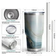 thumbnail image 6 of 30oz Blue Gold Marble Pattern Tumblers Stainless Steel Tumbler with Lid and Straw,Vacuum Insulated Double Wall Travel Tumbler Cups Mug with Cleaning Brush for Coffee,Tea, 6 of 7