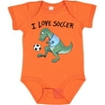 thumbnail image 3 of Inktastic I Love Soccer-Dinosaur in Blue Boys or Girls Baby Bodysuit, 3 of 5