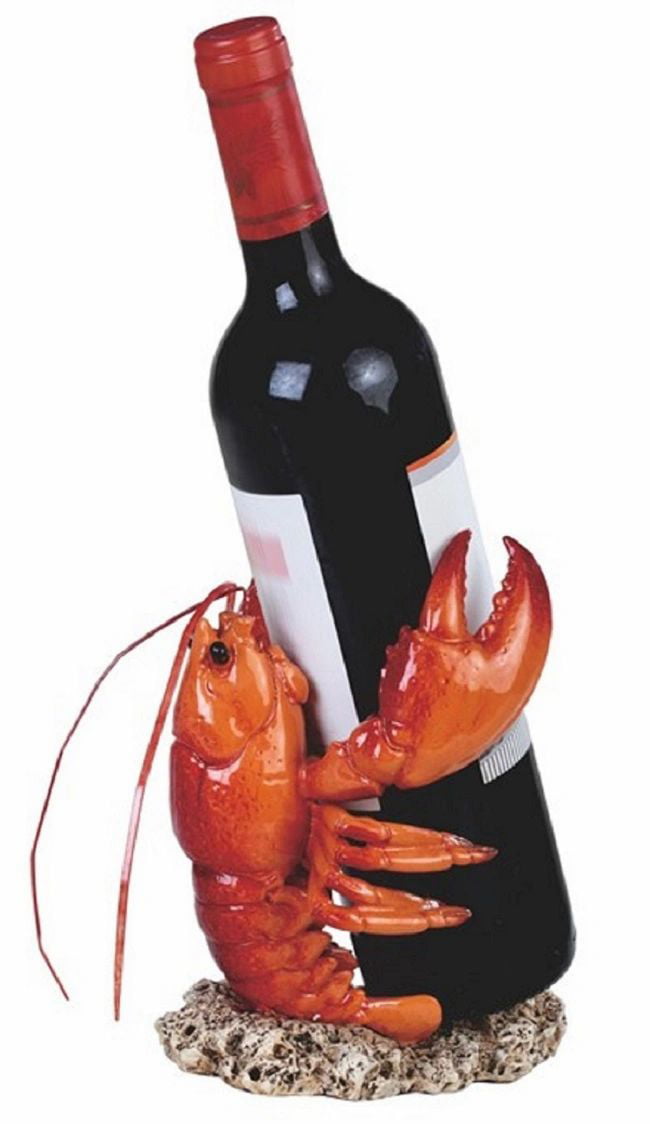 shopnbuyonline Wine Bottle Holder Red Lobster on Your Dining & Bar Counter top for Home Decor & Gift 
