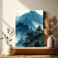 thumbnail image 6 of Misty Bird Mountain Canvas Wall Art, Serene Watercolor Nature Landscape, Home Office Wall Decor, 6 of 8