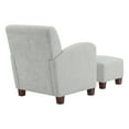 thumbnail image 5 of Aiden Chair & Ottoman Herringbone Smoke Gray Fabric with Medium Espresso Legs, 5 of 9