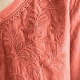thumbnail image 5 of Kukoosong Women's Vintage Embroidered T-Shirts Solid Color Elbow-Length V-Neck Linen Pullover for Summer, Loose and Bohemian Tee Shirt for Women, 5 of 6