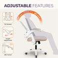 thumbnail image 6 of NEO CHAIR Office Desk Gaming Ergonomic Computer Chair with Lumbar Back Support Adjustable Height Swivel Rolling Wheels Flip-up Arms Mesh Chair for Home Vanity (Beige), 6 of 8