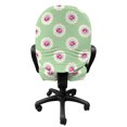 thumbnail image 3 of Rose Office Chair Slipcover, Retro Flower Petals on Classic Polka Dots Backdrop Nostalgic Art Vintage Feels, Stretch Decorative Fabric Cover, Standard Size, Magenta Pale Green, by Ambesonne, 3 of 5