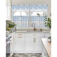 thumbnail image 4 of Blue Plaid Farmhouse Swag Curtains for Living Room/Bedroom Windows, Watercolor Cute Country Pigs Checkered Kitchen Curtains and Valances Set 36 Inch Length, Swags Valance Curtain Panels, 4 of 5