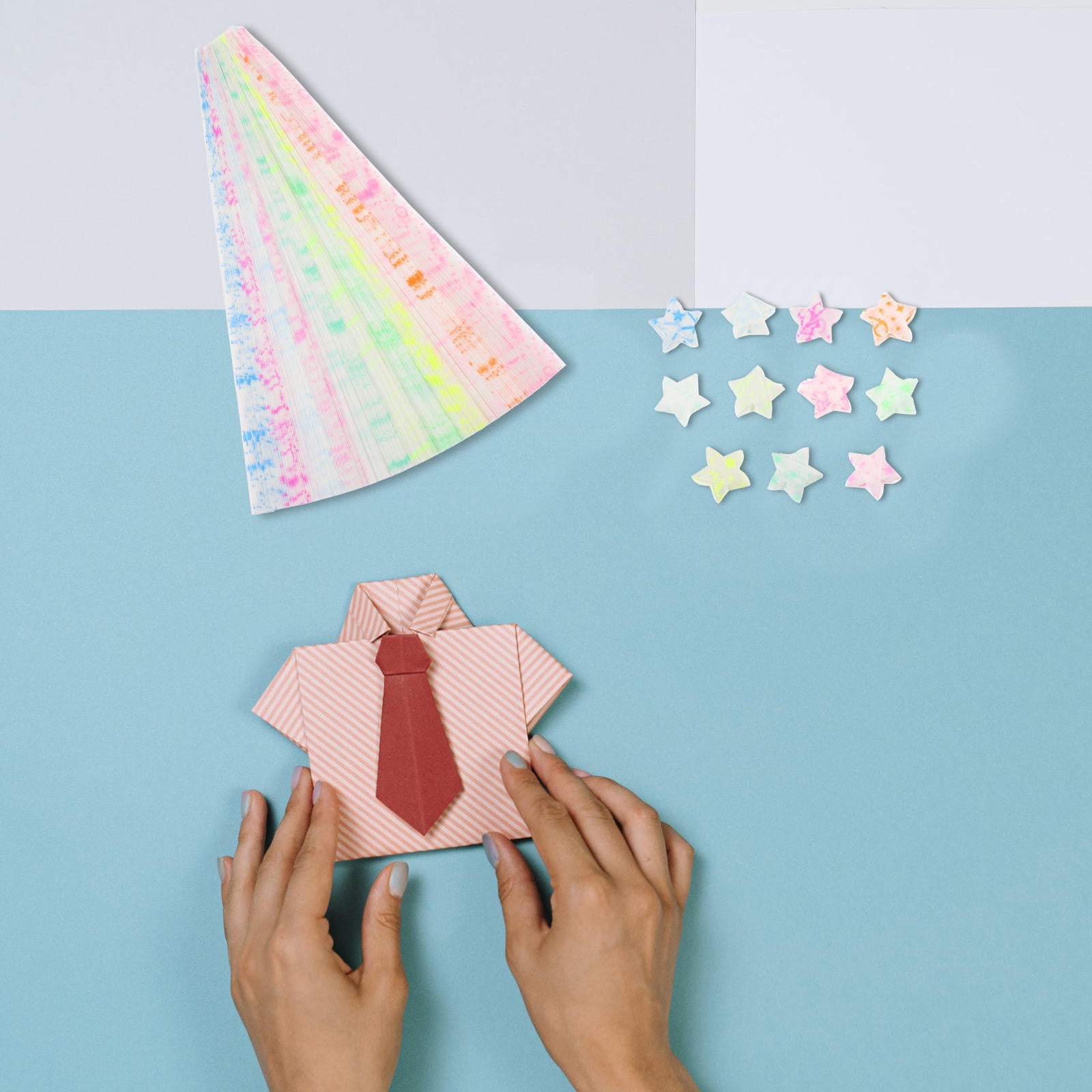 OULII 210 Pieces Assorted Origami Paper Star Strips for Crafting Scrapbooking and Lightweight Paper Art