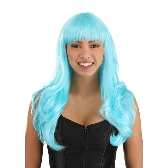 Light Blue Full Wavy Wig