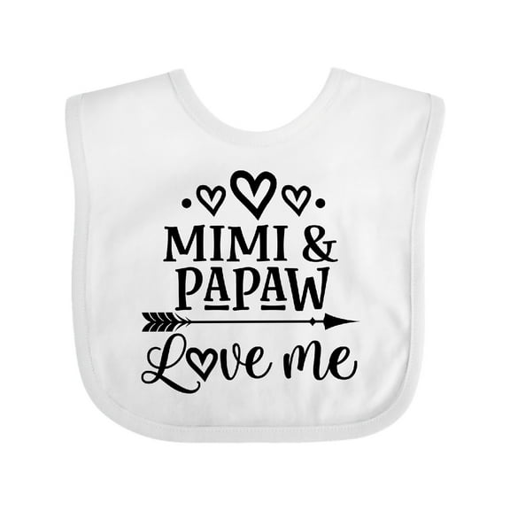 Inktastic Mimi and Papaw Love Me Boys or Girls Baby Bib