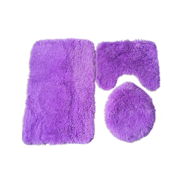 Billuyoard Paquete de 3 fundas de asiento suavidad multicolor gran decoración almohadilla de baño multiusos alfombrilla de baño suministros de baño Juegos de accesorios de baño Violeta Billuyoard HA066755-05