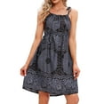 thumbnail image 5 of SWSMCLT Women's Boho Dress Mini Floral Sundress Summer Short Beach Cover Ups for Swimwear Sleeveless Tank Dresses Adjustable Spaghetti Strap Black Patterned2 Small-X-Large, 5 of 5