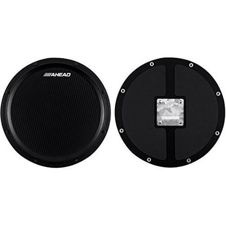 Dual Trigger Snare Pad - Ahead S-Hoop Marching Practice Pad with Snare Sound Black, Black 14 in.