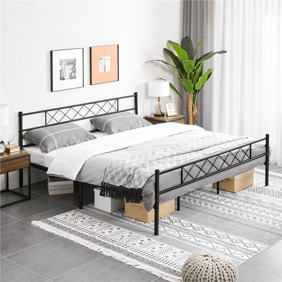 Renwick Journee X-Design Metal Platform King Bed, Black