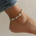 thumbnail image 2 of CZ Silver Color Anklets Bracelet for Women, 8"+2" inch Adjustable Size in Brass Metal, 2 of 4