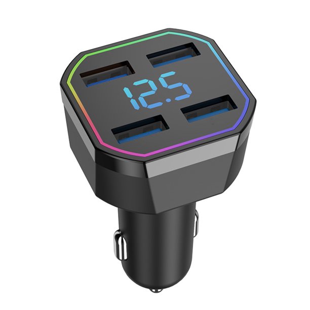 Adaptador de cargador de 4 puertos Cargador automático USB ligero para iPhone Xiaomi Samsung FLhrweasw Nuevo