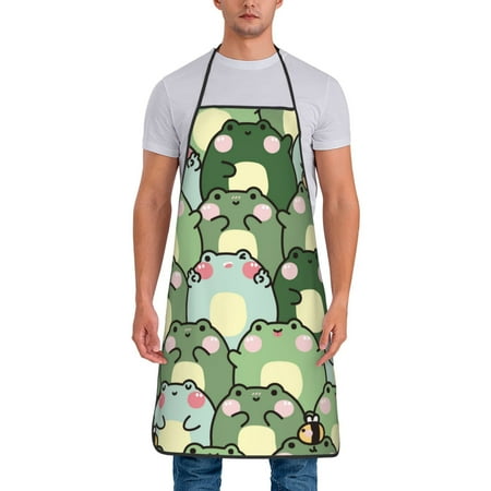 

Apron for Men Women shy frog Waterproof Chef Kitchen Baking Apron with Long Ties Aprons for Cooking Baking and Gardening Kitchen Collection