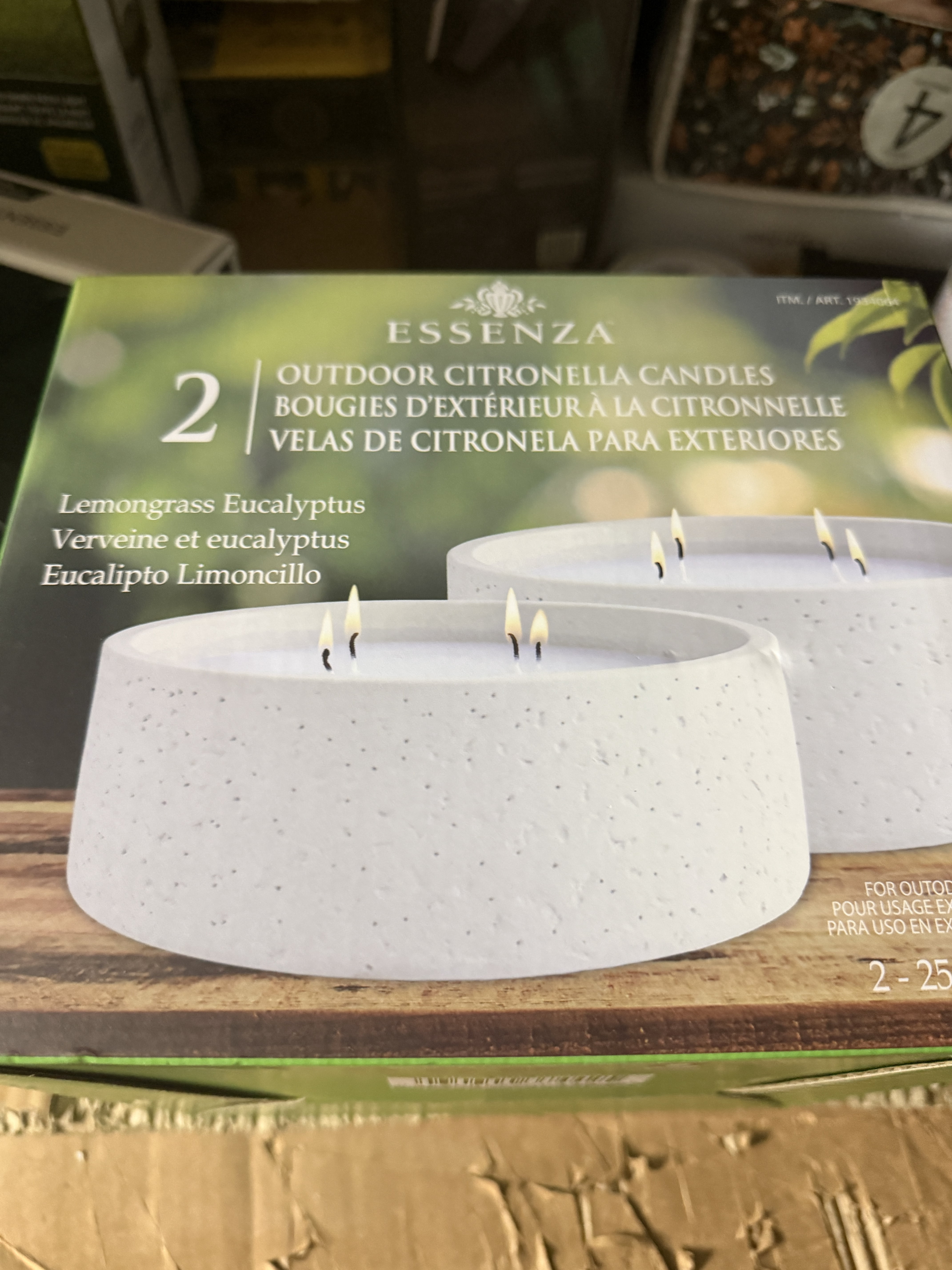 Essenza Outdoor Citronella Candles 2 Pack Lemongrass & Eucalyptus