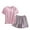 Pink, variant on Keeplus Comfy Outfits for Women Pj Plus Size 2 Piece Solid Color Pajama Sets Loose Oversized Sleepwear Short Sleeve Button down Shirts Shorts Casual Loungewear