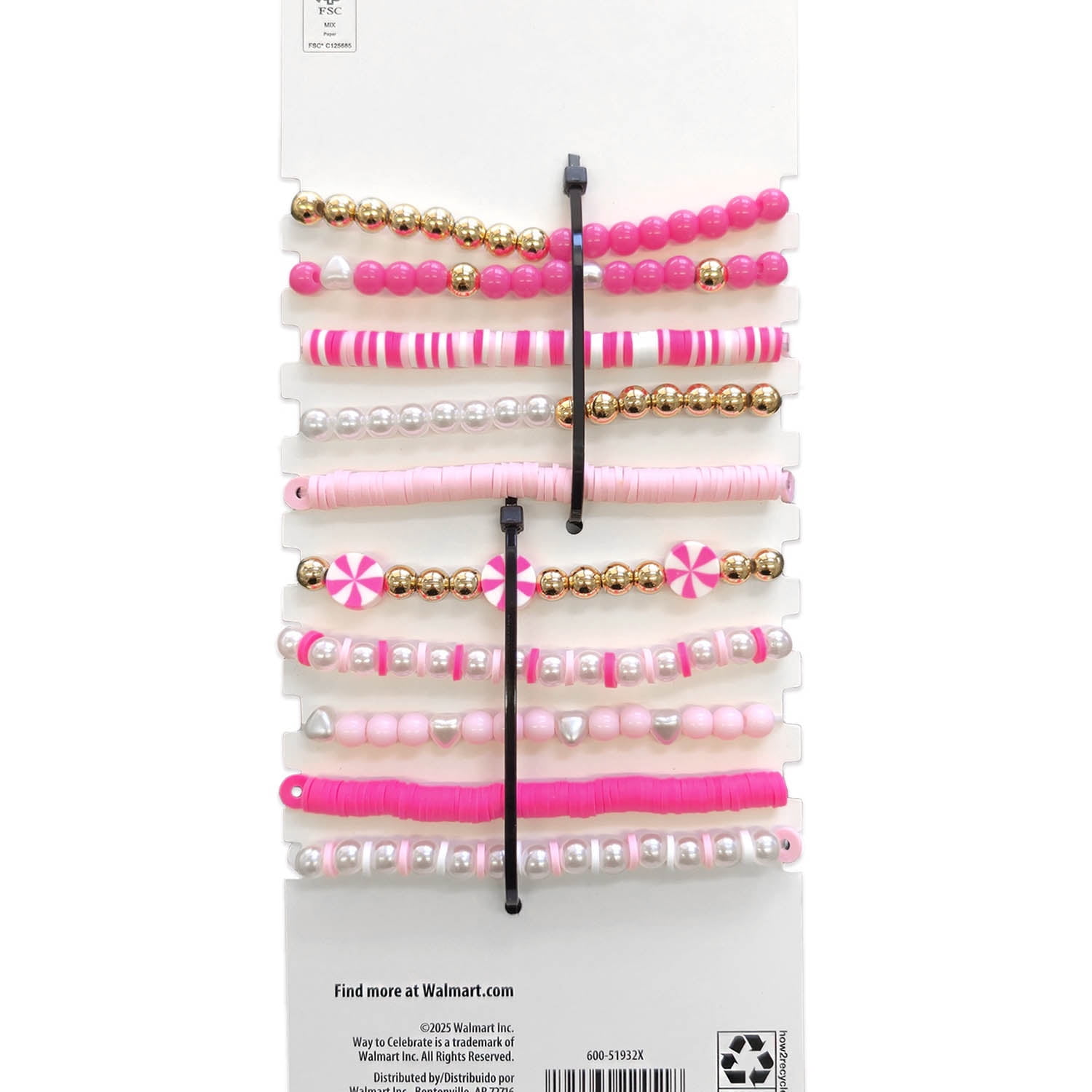 Friendship Bracelets Costume Accessory Set for Children, Pink, 10 Pieces, Halloween by Way To Celebrate