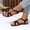Black, variant on Women's Bohemian Crisscross Strap Sandals Beaded Decor Flat Roman Shoes Soft Non-slip Beach Vacation Casual Daily Sandals Khaki 36