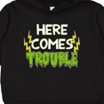 thumbnail image 3 of Inktastic Here Comes Trouble Toddler Hoodie, 3 of 4