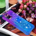 thumbnail image 7 of for Apple iPhone 15 Pro Clear Case for Girls Women, Liquid Glitter Sparkle Bling Cute Case with Kickstand Gradient Quicksand Cover for iPhone 15 Pro JB Purple Navy, 7 of 7